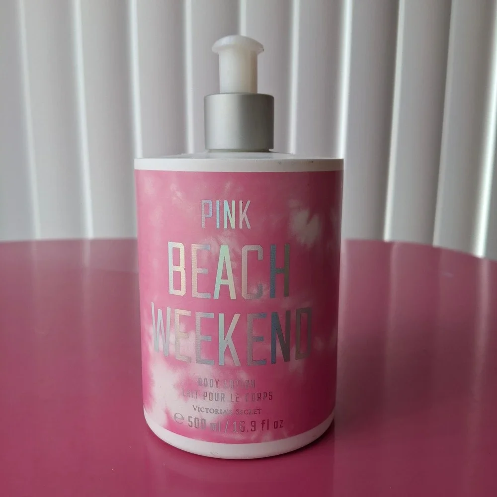 Victoria's Secret PINK BEACH WEEKEND Body Lotion‎ 16.9 oz Pink Tie Dye Pump